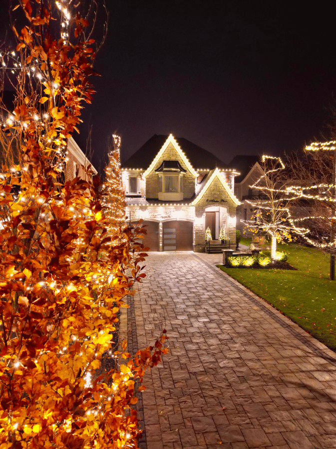 Warm festive curb appeal