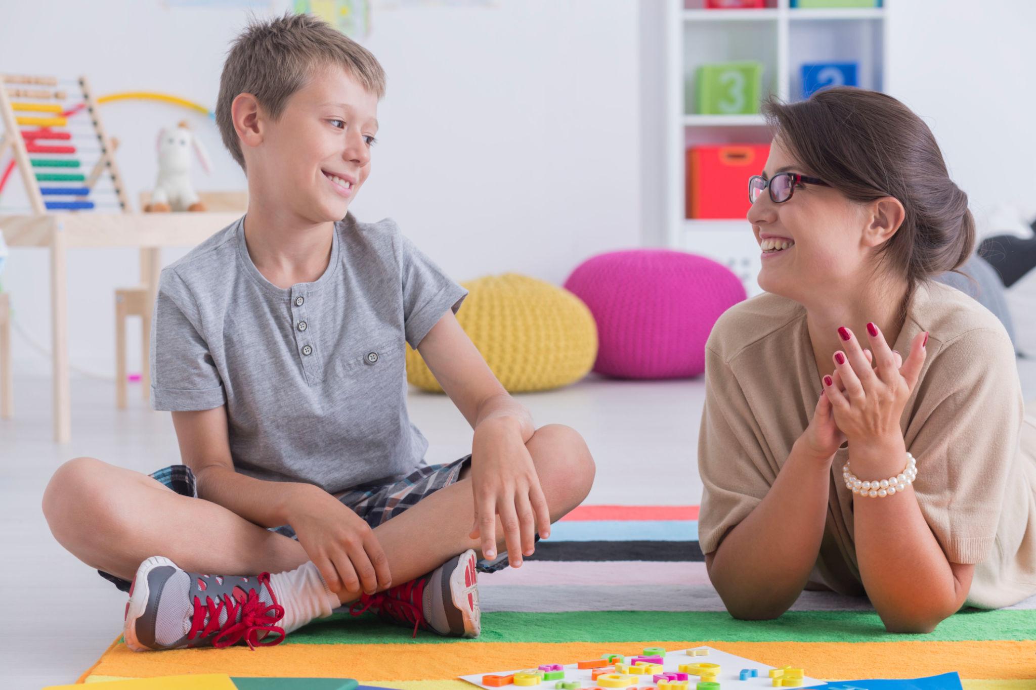 Applied Behavior Analysis ABA therapy session with child with autism
