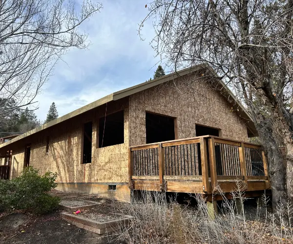 Backyard view of the custom rambler home build