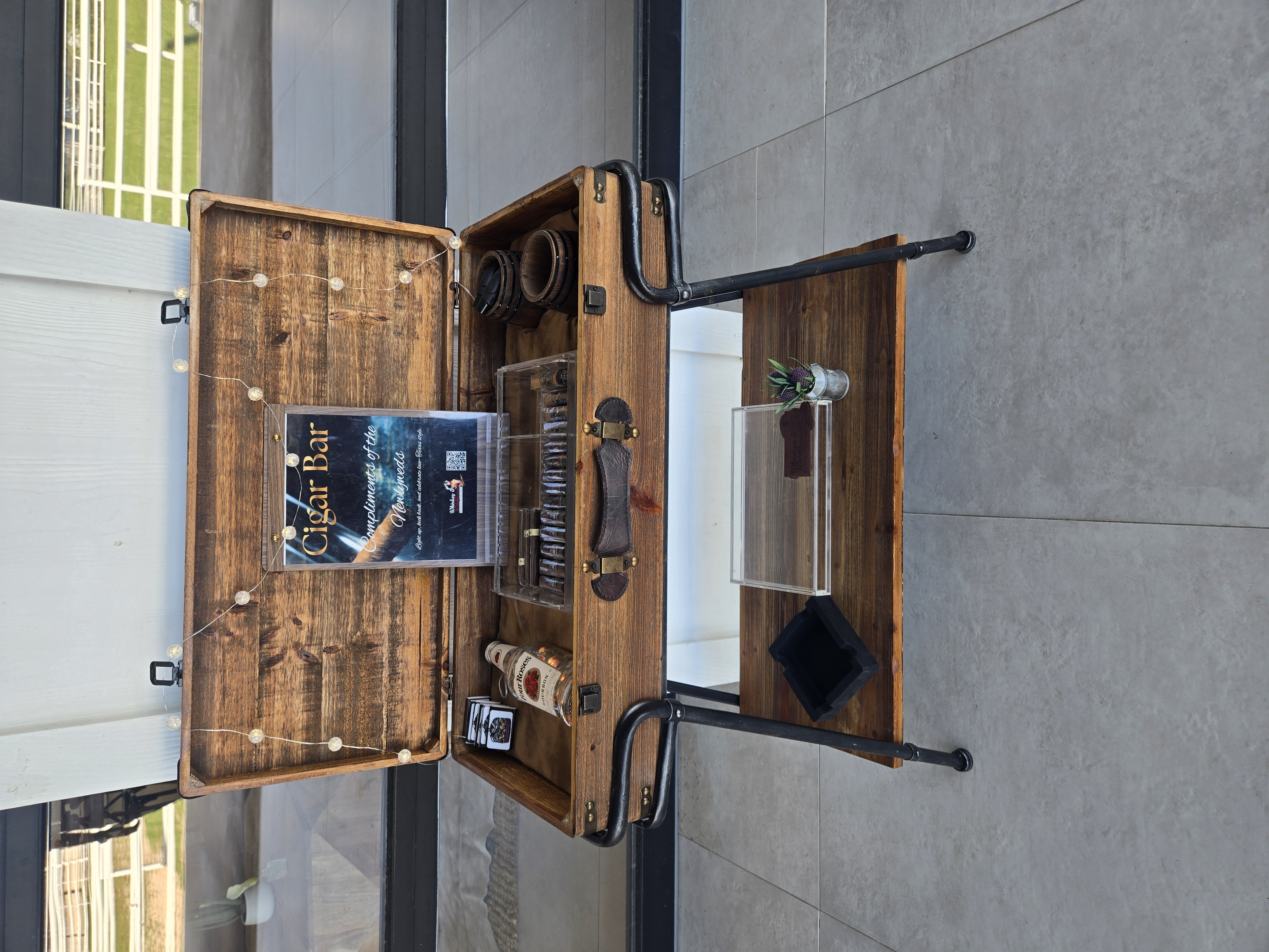 Vintage suitcase cigar display for The Smoke Case