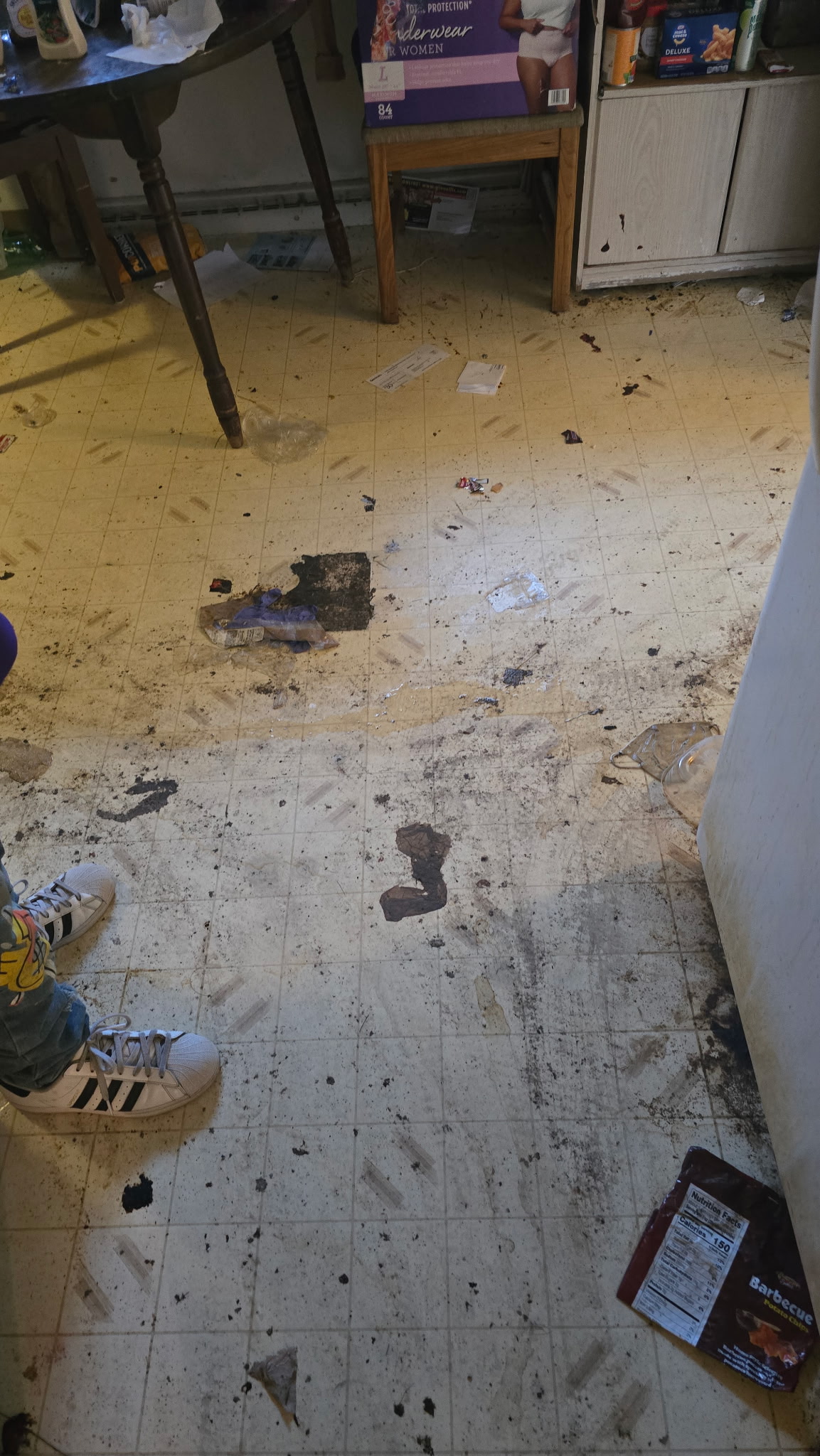 Cleaning job before — hoarding kitchen, Milwaukee WI