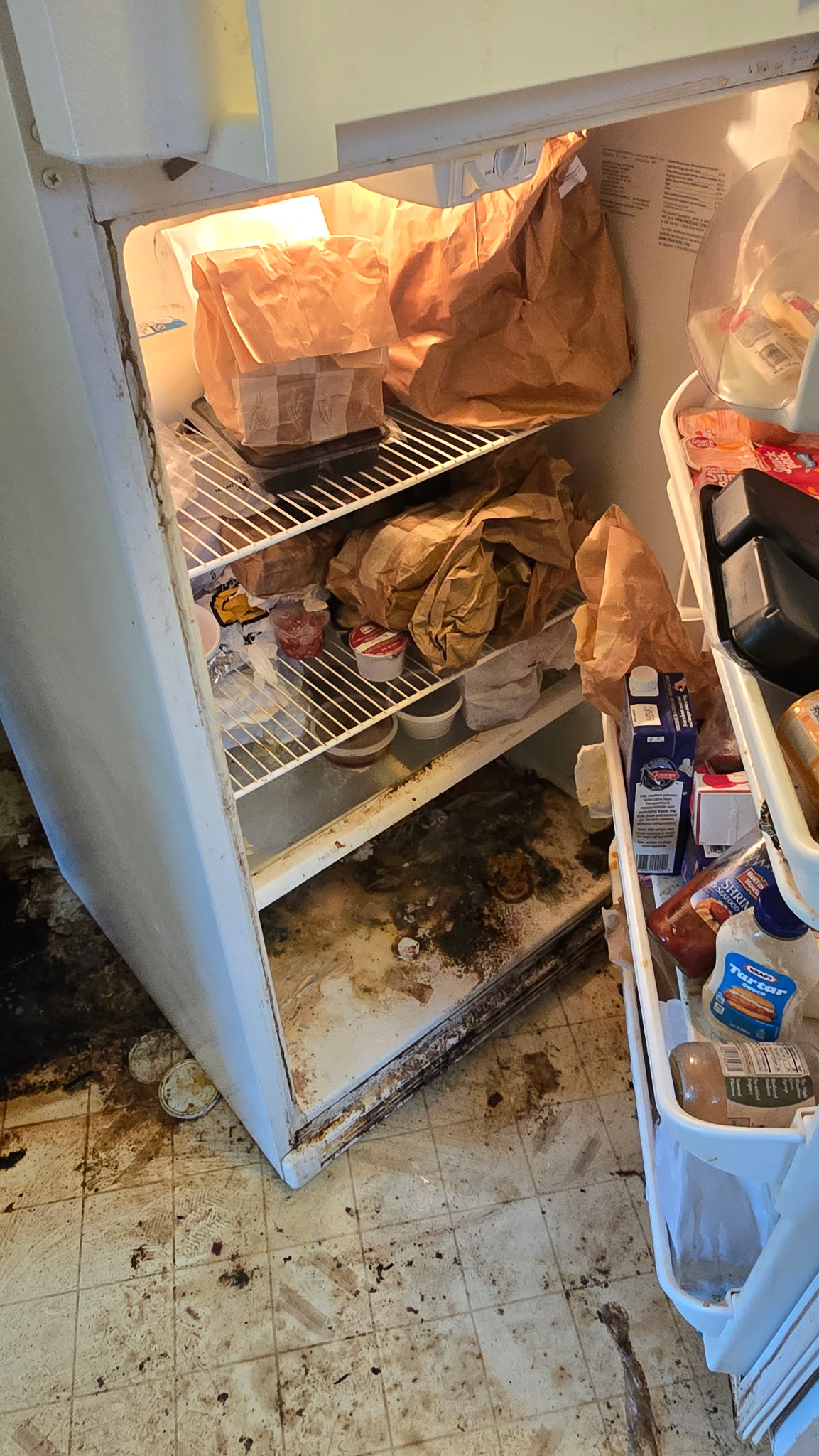 Cleaning job before — refrigerator, Milwaukee WI