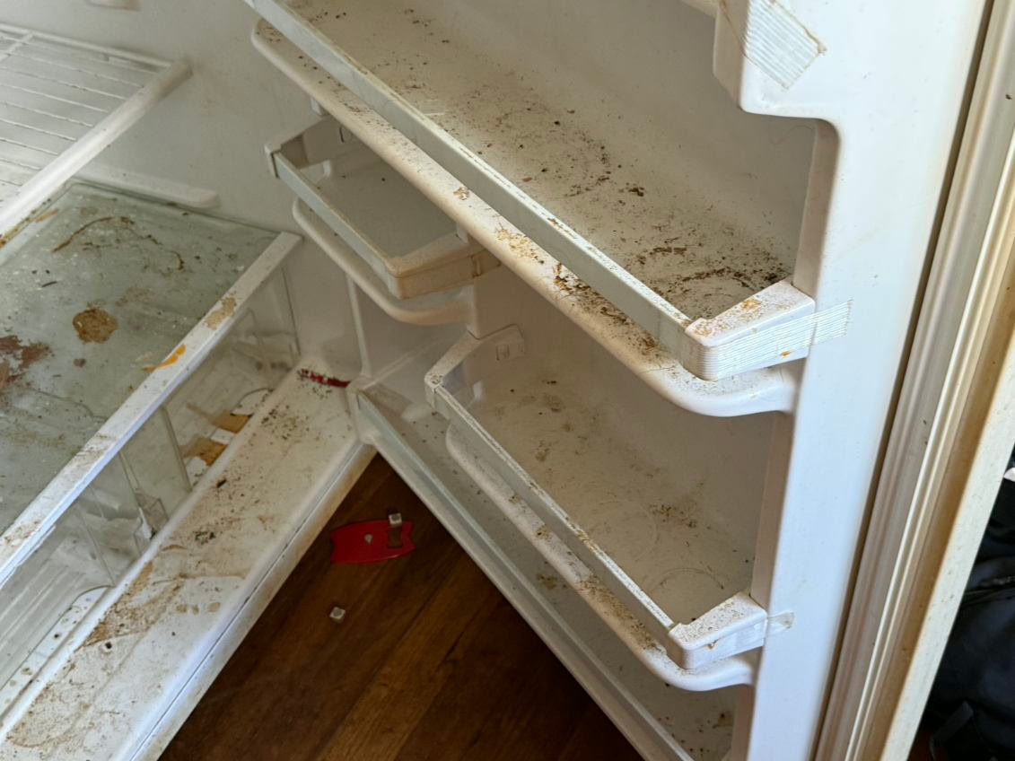 Cleaning job before — refrigerator interior, Milwaukee WI