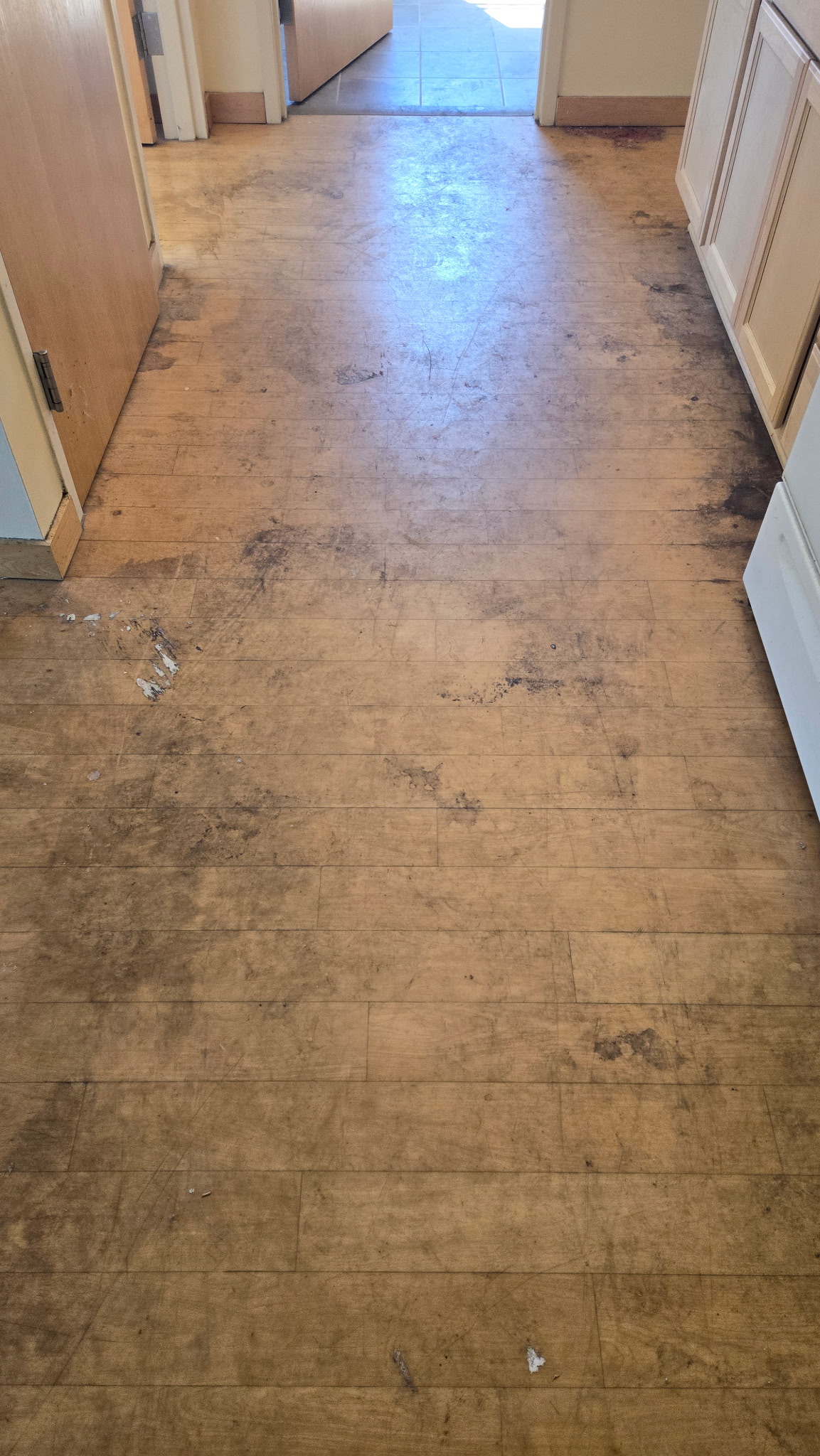 Cleaning job before — commercial floor, Milwaukee WI