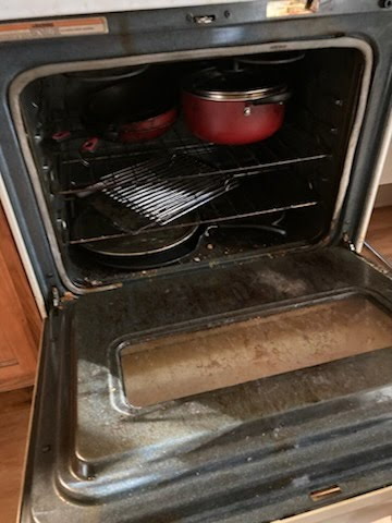 Cleaning job before — stove oven, Milwaukee WI