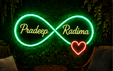 Pradeep & Padma infinity LED frame