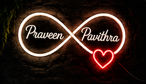 Praveen & Pavithra infinity LED frame