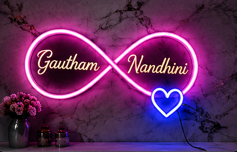 Gautham & Nandhini infinity LED frame