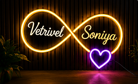 Vetrivel & Soniya infinity LED frame