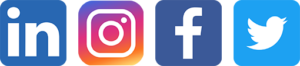Logo of Linkedin, Instagram, Facebook and Twitter