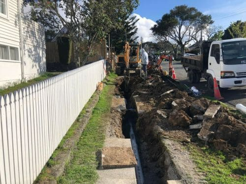 Completed earthworks and site levelling on a Kumeū property