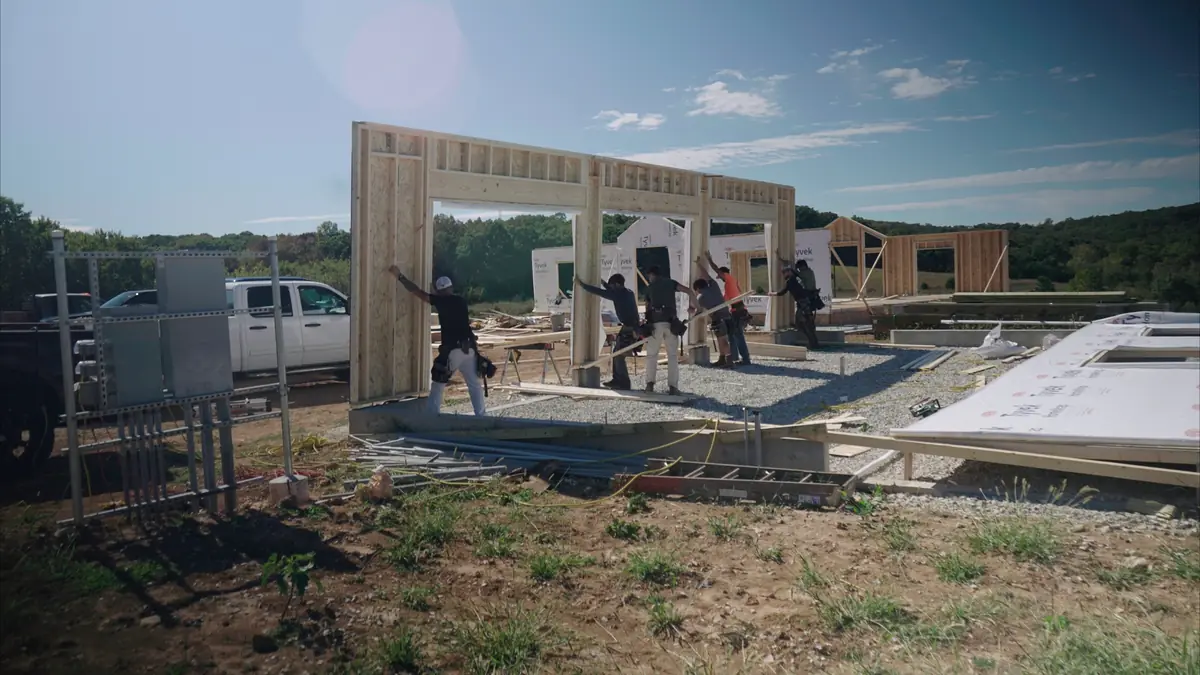 Aurora Carpentry crew on a residential build site in Union, MO