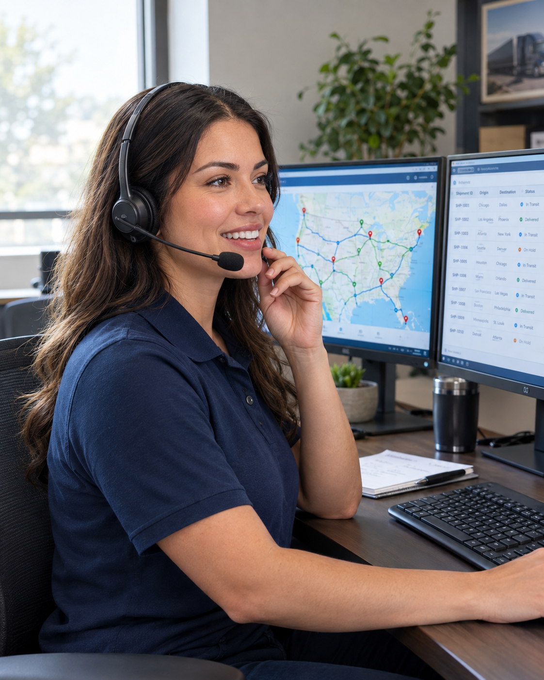American Auto Dispatch 24/7 dispatcher helping a customer by phone