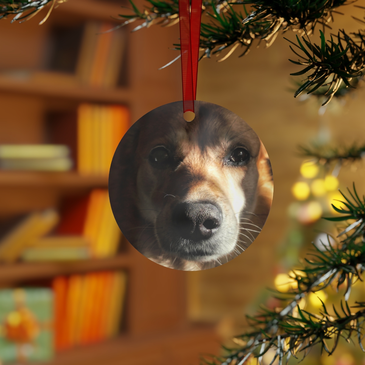 Pet ornament hanging on a Christmas tree