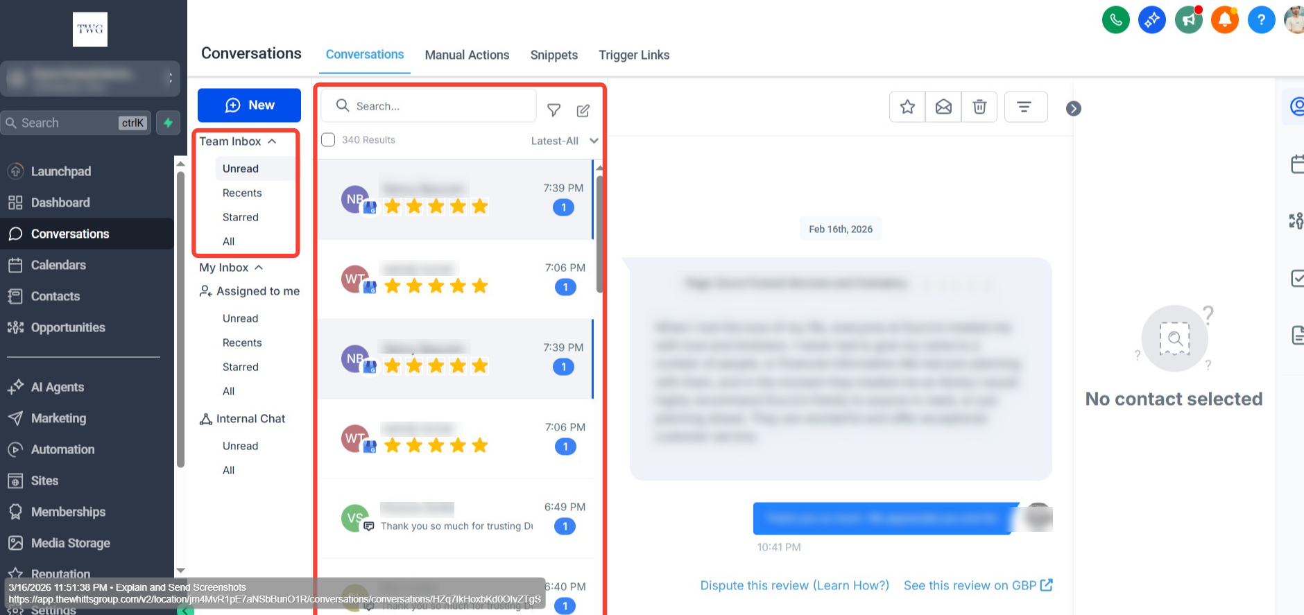 Chat List Panel Desktop Screenshot