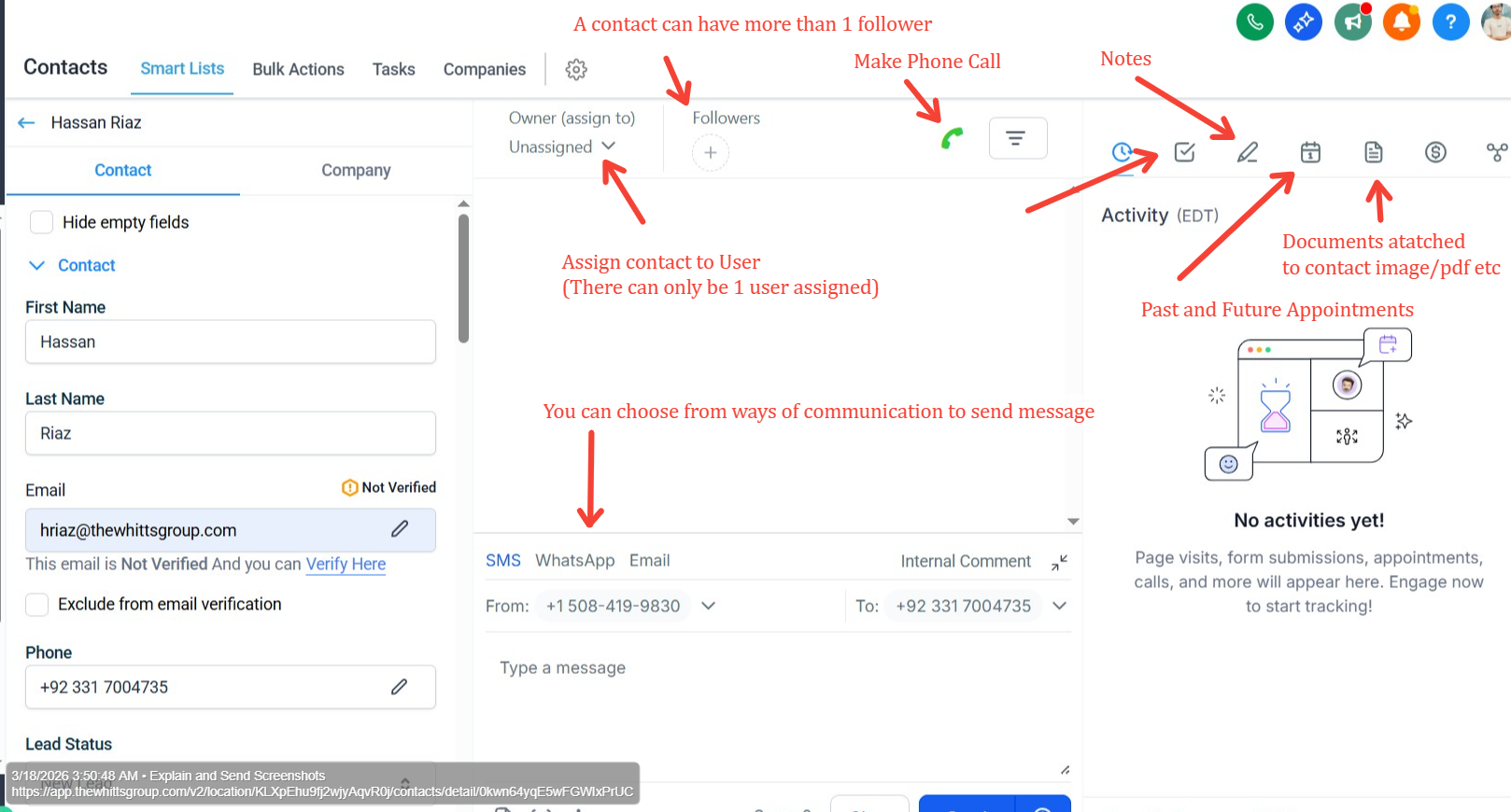Contact Profile Overview — Screenshot