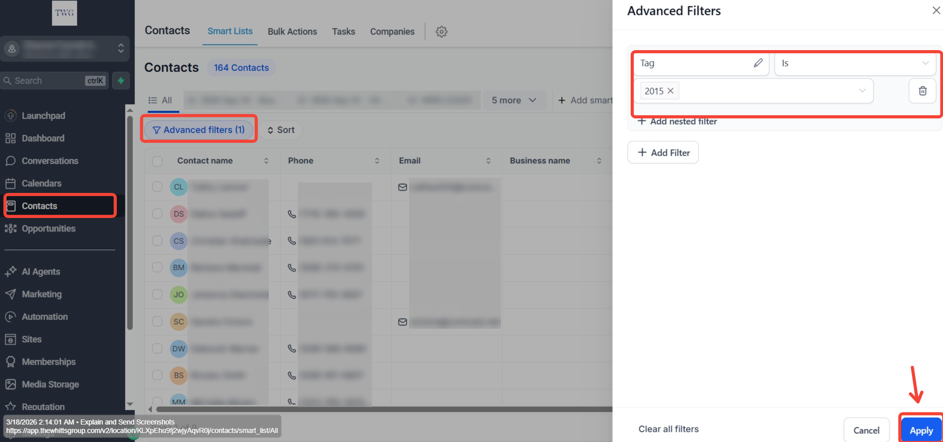 Smart List — Advanced Filter Screenshot