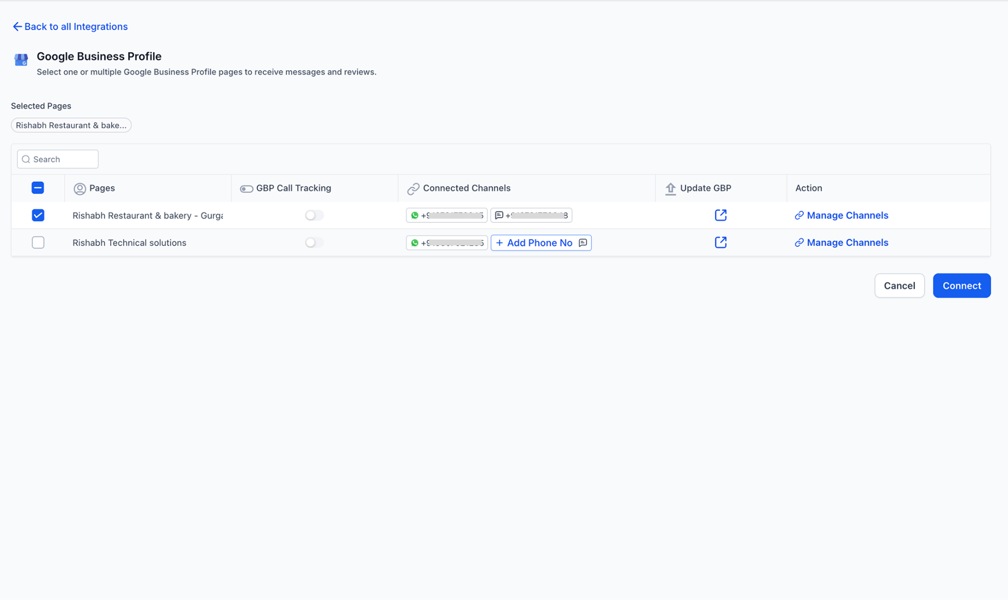 Choose Business Location — Desktop Screenshot