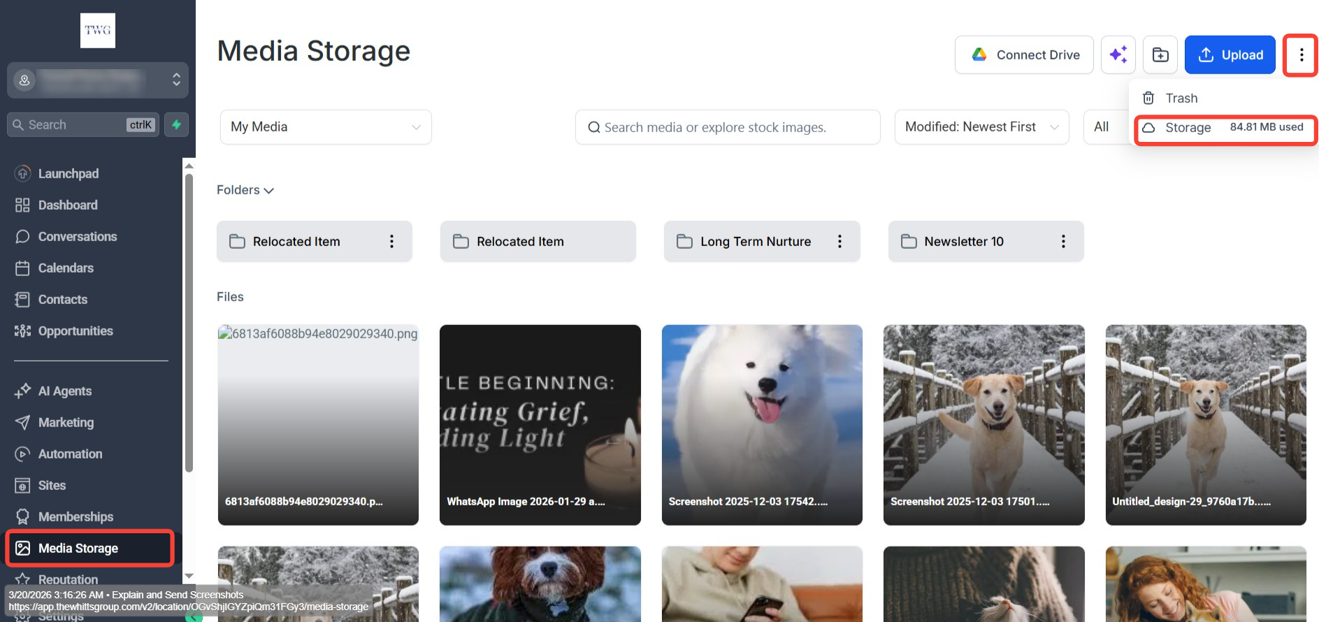 Storage Usage Modal Step 1 — Desktop Screenshot