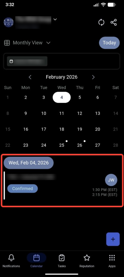 Day Appointment List Mobile Screenshot