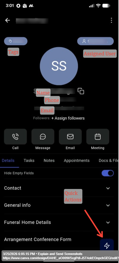Contact Profile Mobile Screenshot