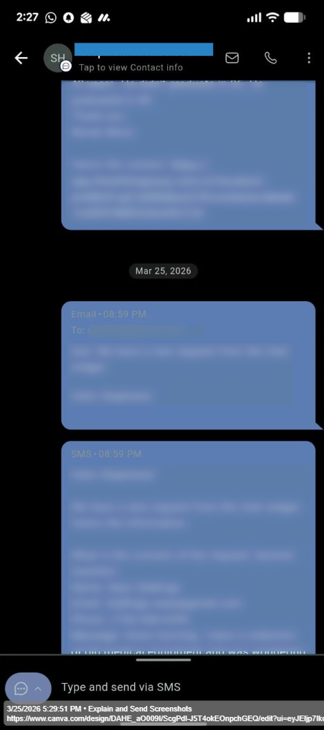 Message History Mobile Screenshot