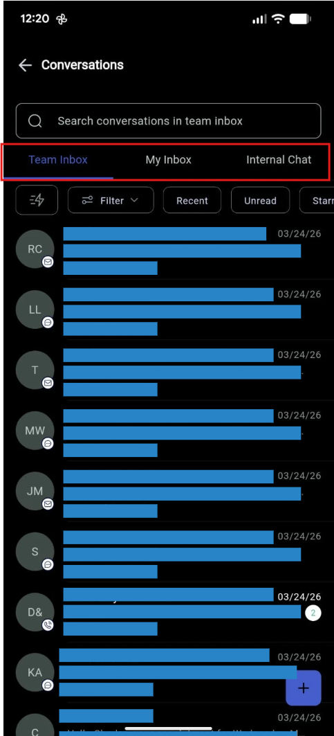 Inbox Panel Mobile Screenshot