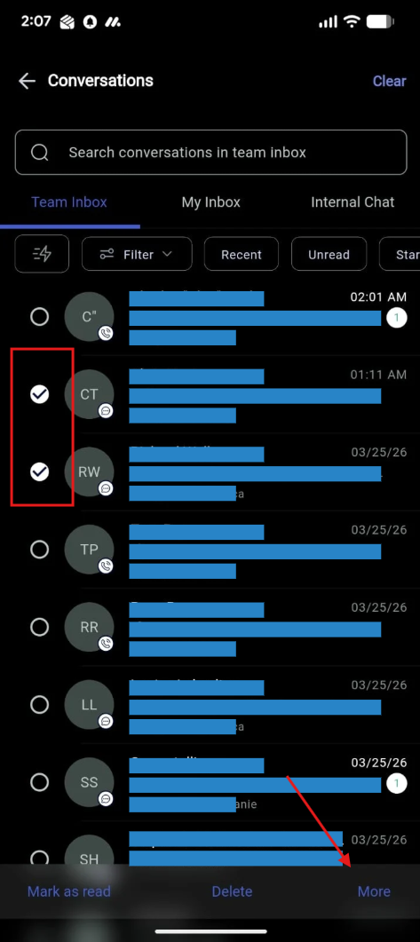 Chat List Panel Mobile Screenshot