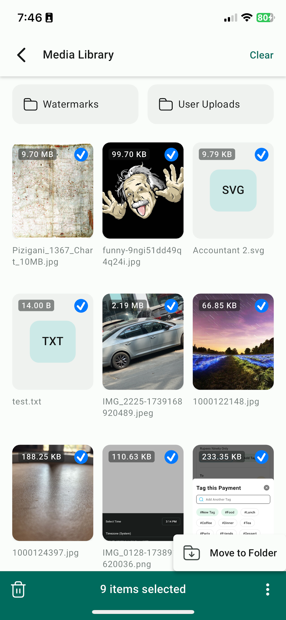 Media Library Organize Mobile Screenshot