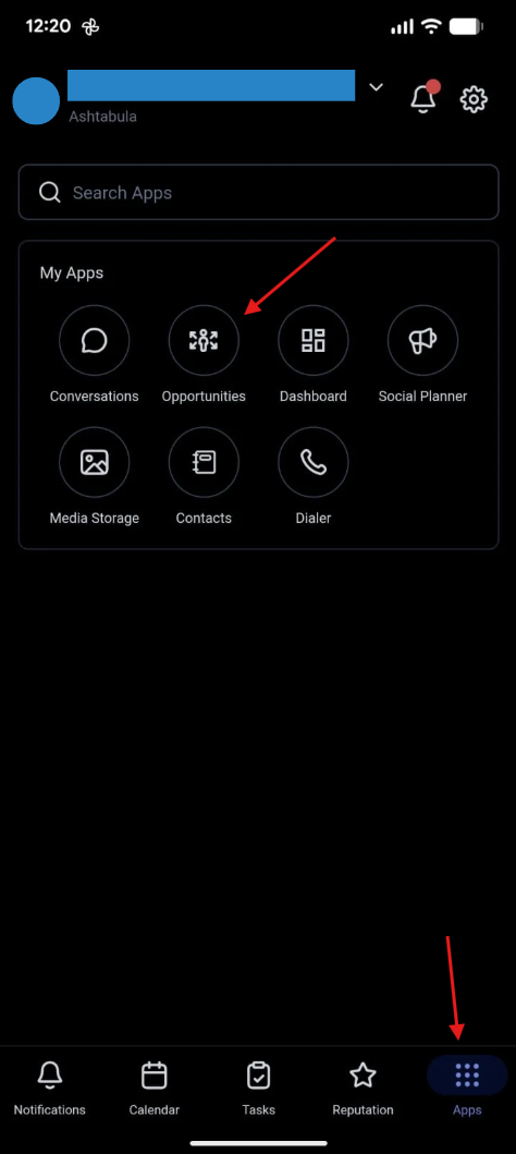 Opportunities in My Apps Mobile Screenshot