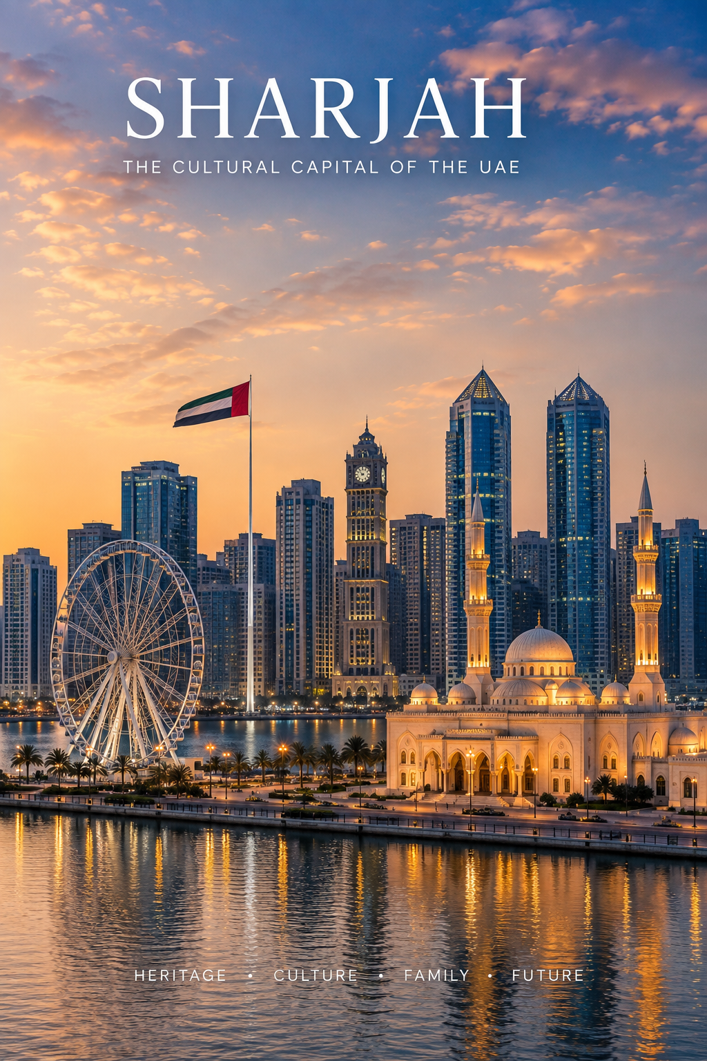 Sharjah skyline and landmarks