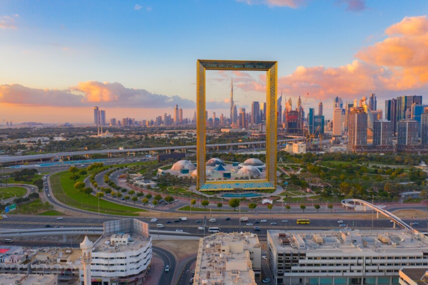 Dubai Frame landmark in Zabeel Park