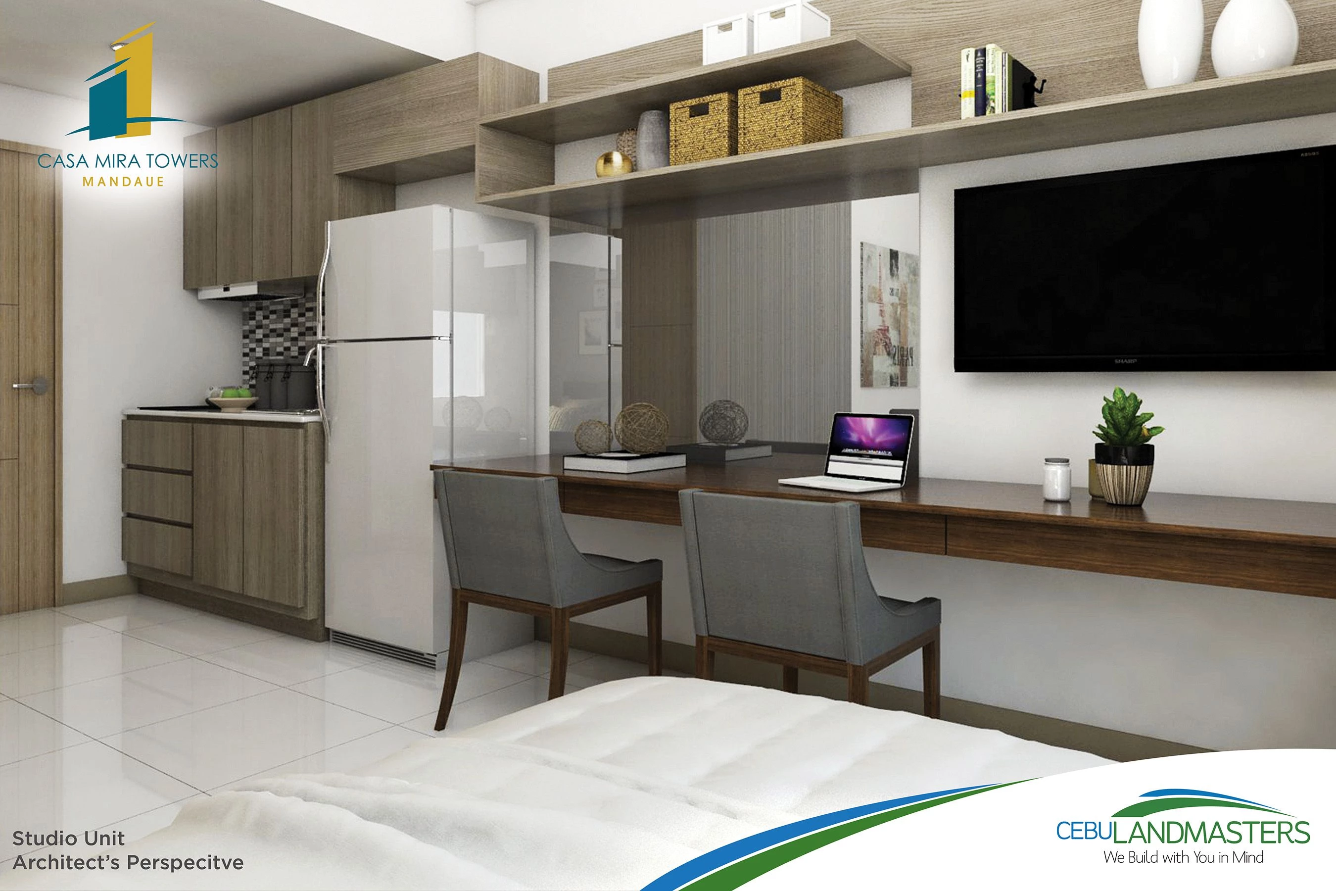 Alternative studio condominium interior architectural perspective