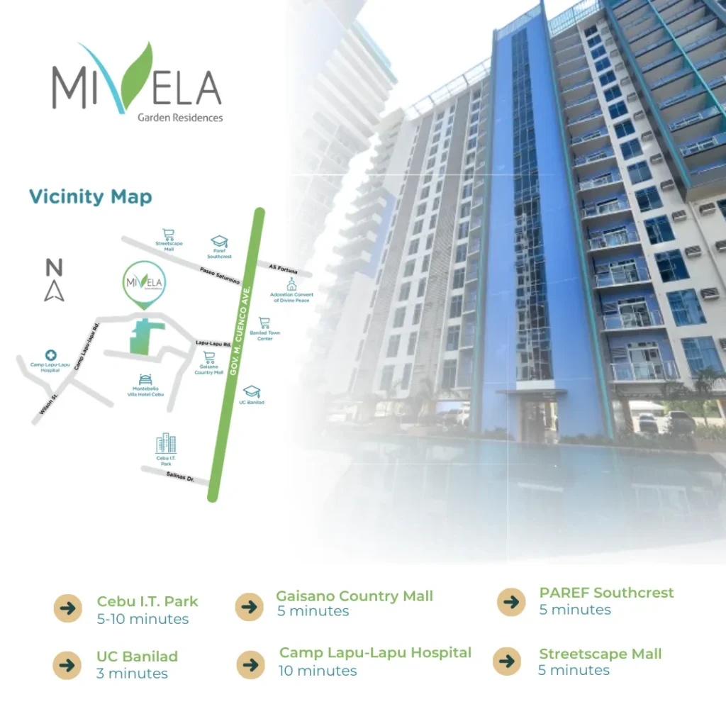 Location map for Mivela Garden Residences in Cebu City