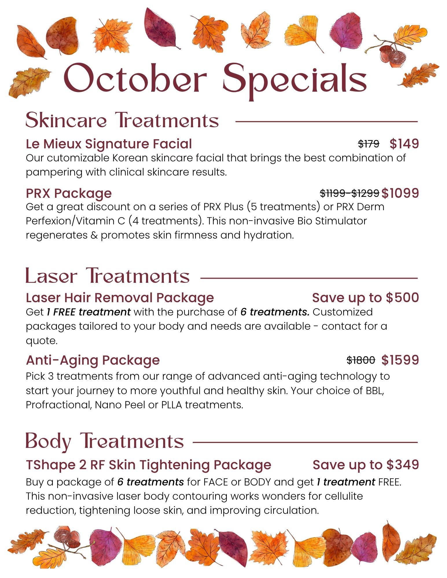 Current Special Offer at Vital Skin & Body