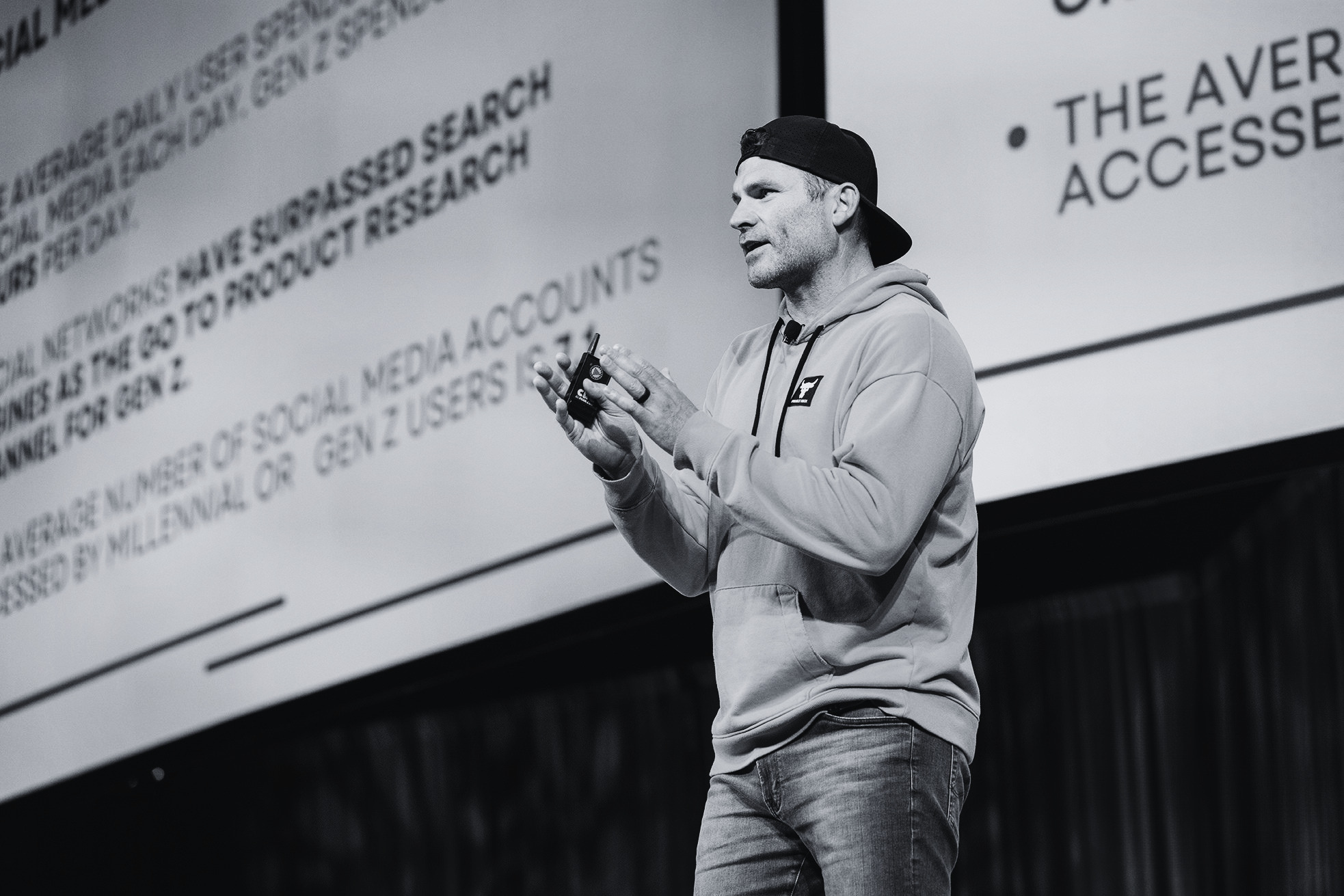 Shane Kidwell speaking on stage