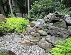 Boulder retaining wall, East King County, WA