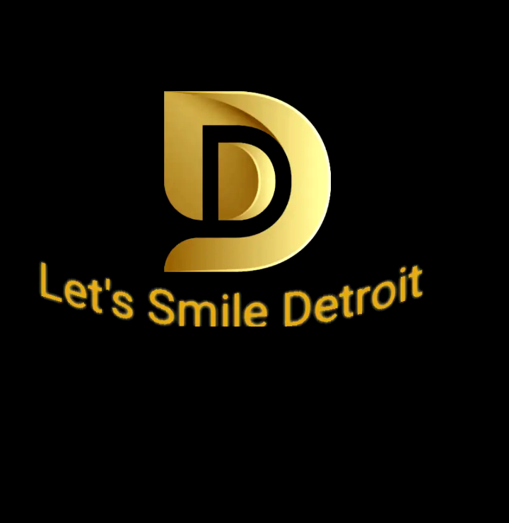 Let’s Smile Detroit original gold logo, cropped and contrast enhanced