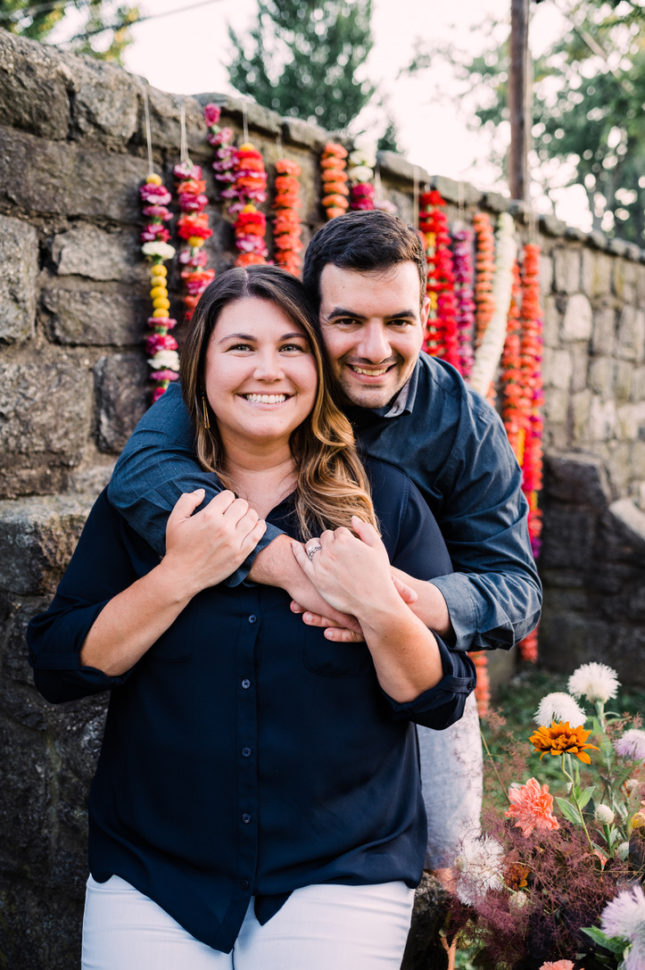 Nicole and Marc with flowers