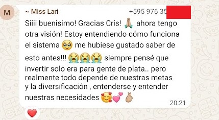 Testimonio Miss Lari — otra visión del dinero