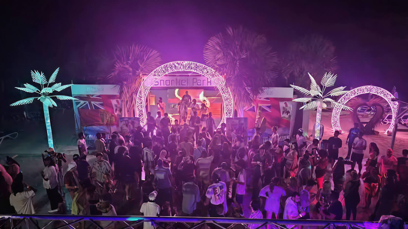 Snorkel Park's open-air beach parties bring music, sand, and starlight together in one place.