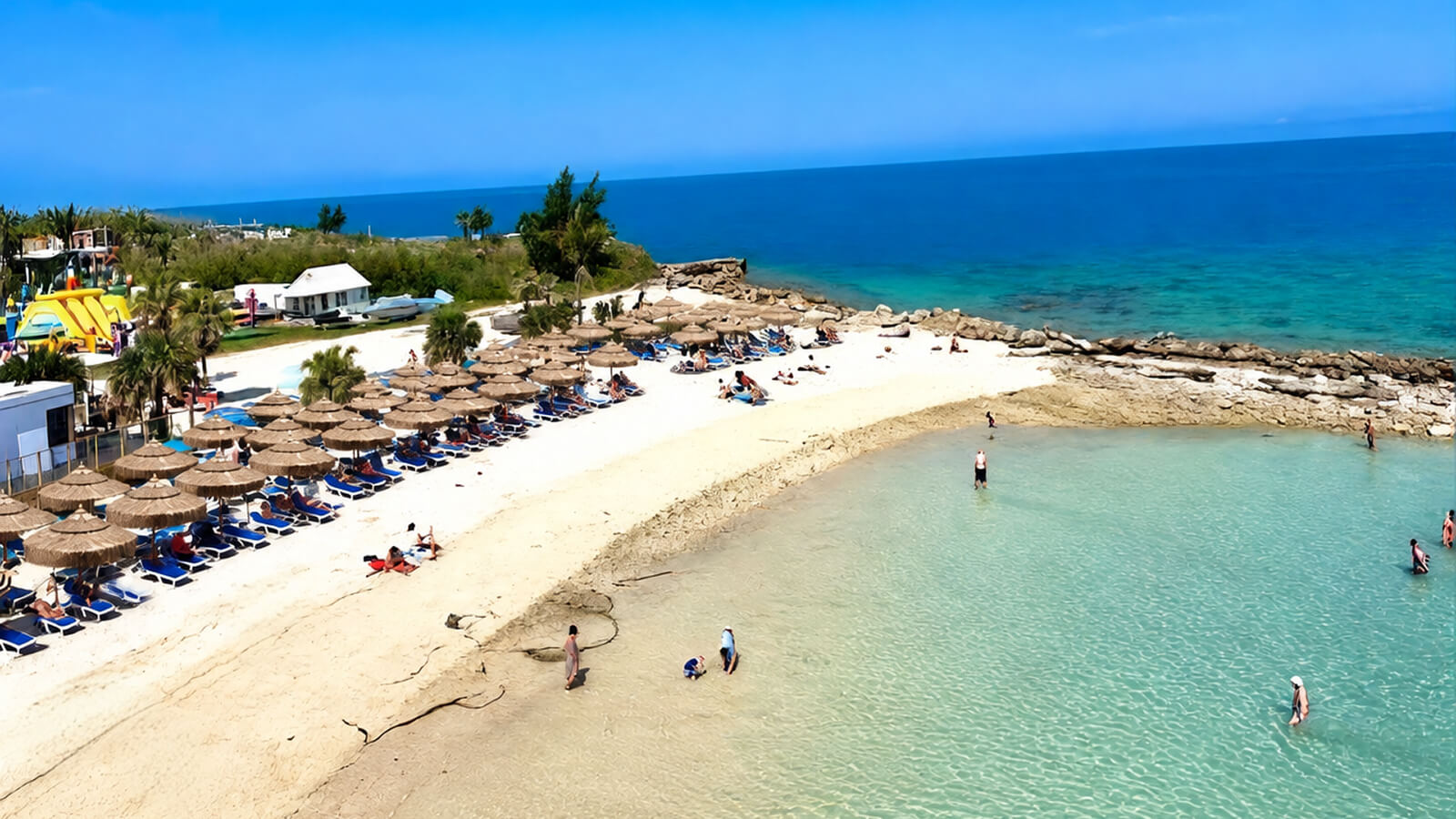 Snorkel Park blends calm turquoise water with upbeat music, cocktails, and easy water sports. Snorkel Park blends calm turquoise water with upbeat music, cocktails, and easy water sports.