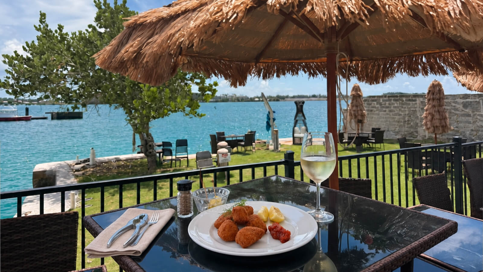 Wahoo nuggets on Wahoo's waterfront patio