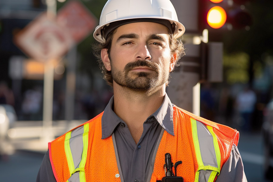 Traffic technician working on a daily issue on traffic light system 