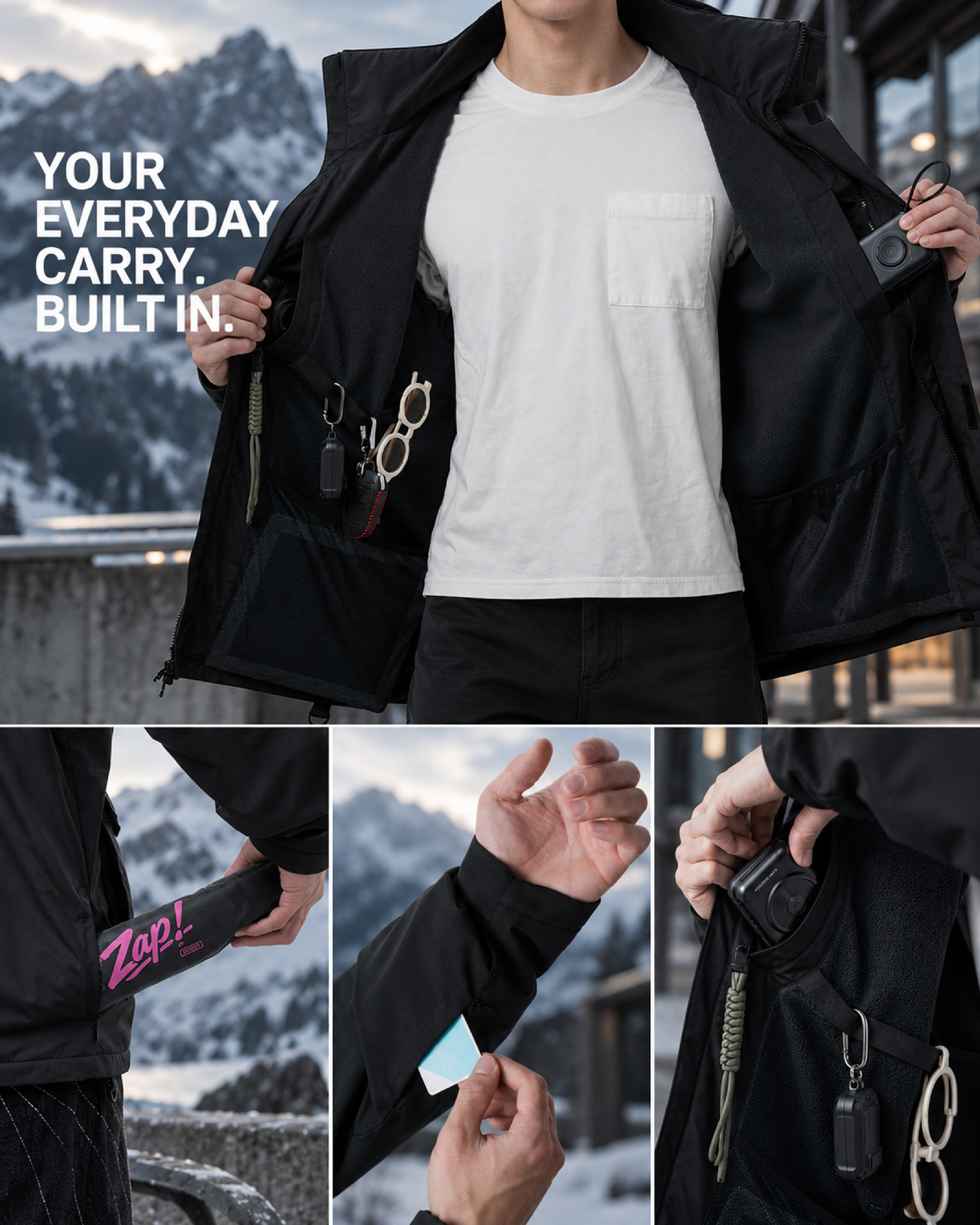 PANARCA jacket with integrated storage pockets