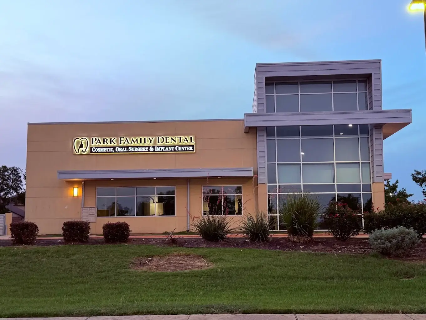 Park Family Dental office exterior at 111 N Vista Ridge Blvd in Cedar Park, TX — wisdom tooth removal location