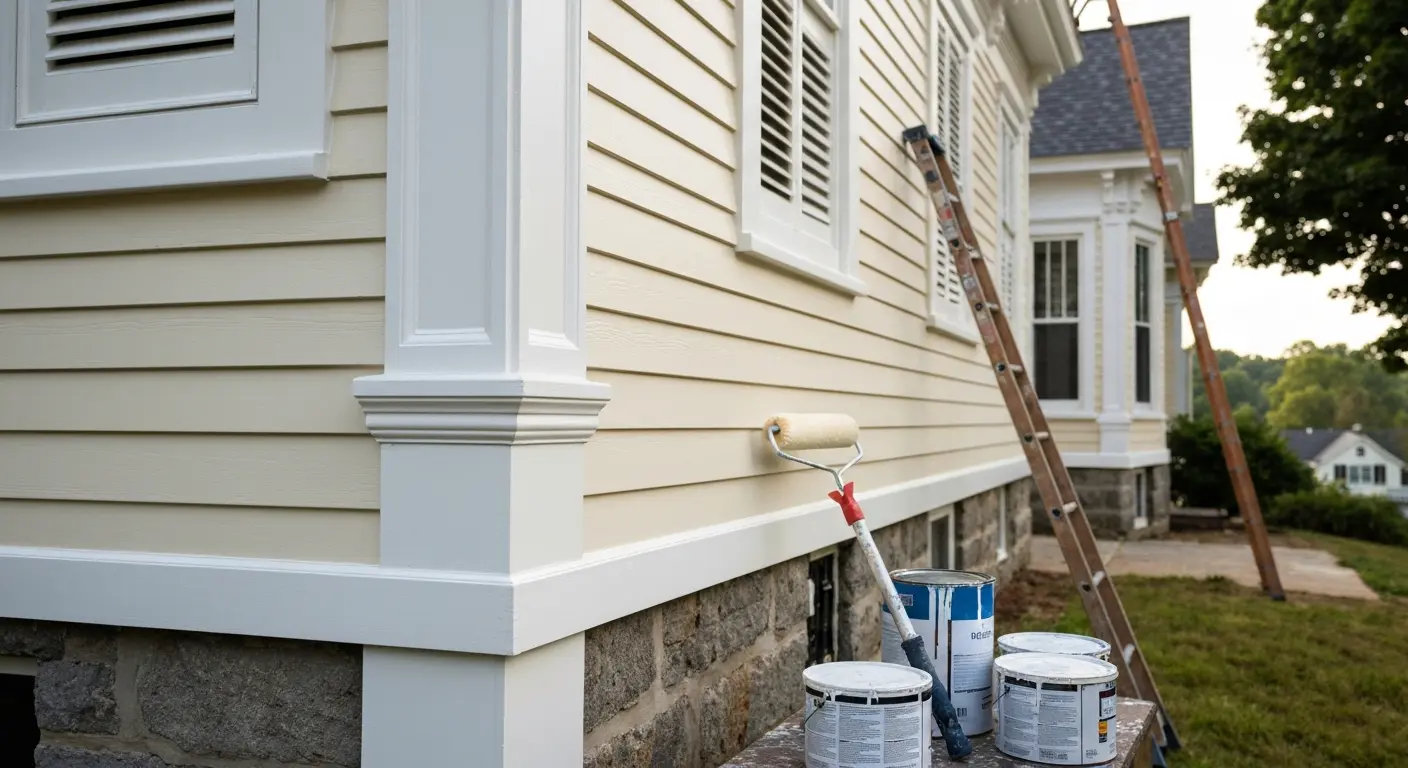 Exterior painting on historic home