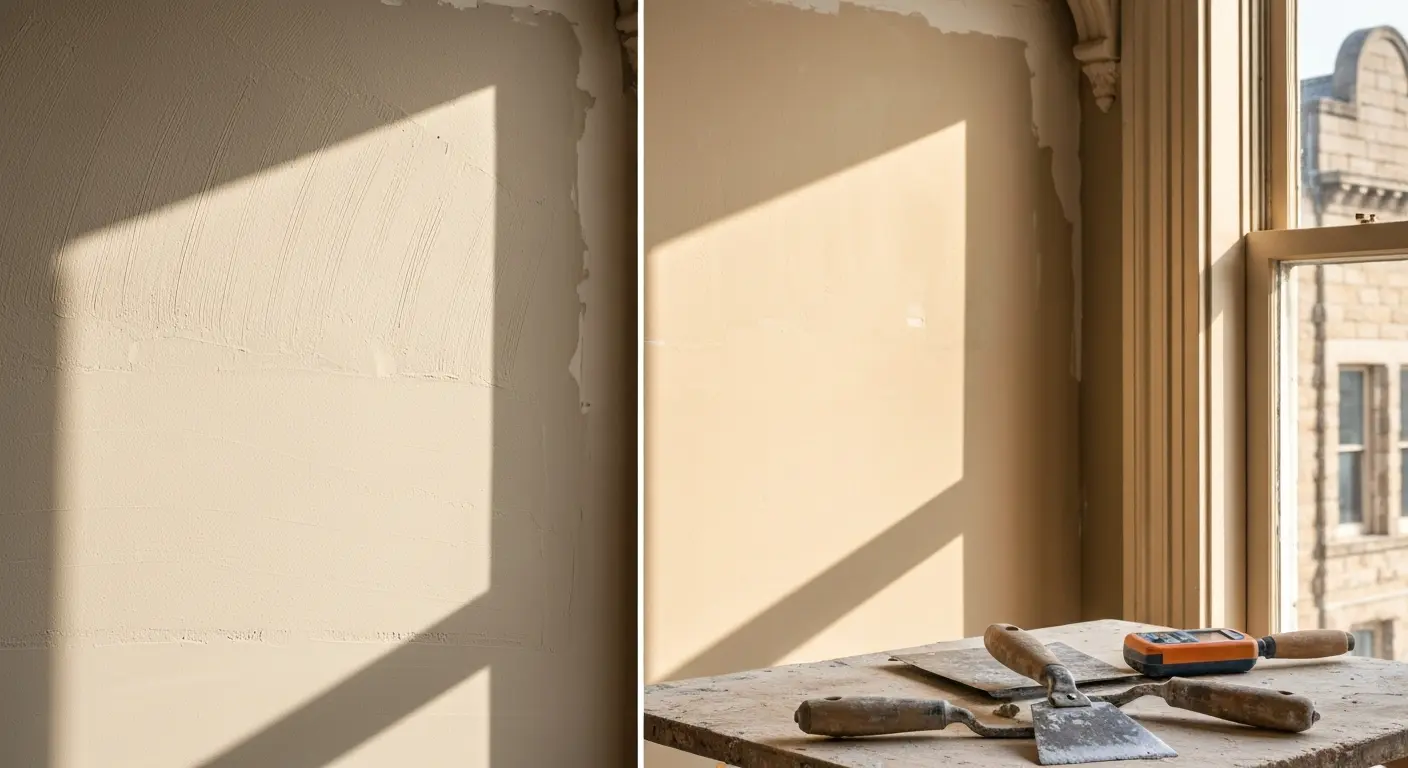 Water damaged plaster repair