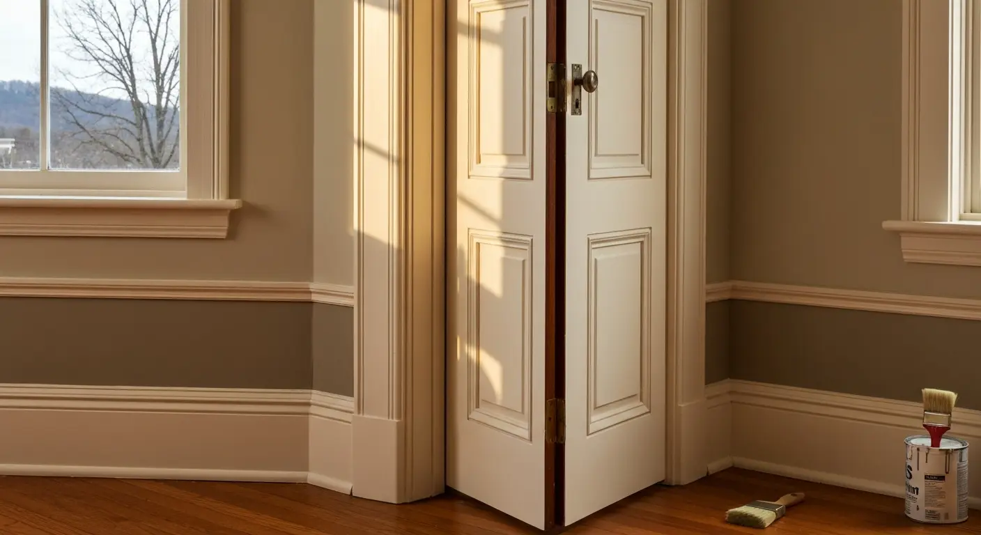 Trim and door painting detail