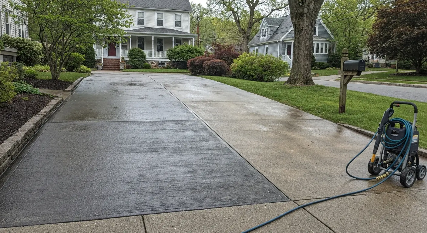 Driveway and walkway pressure washing